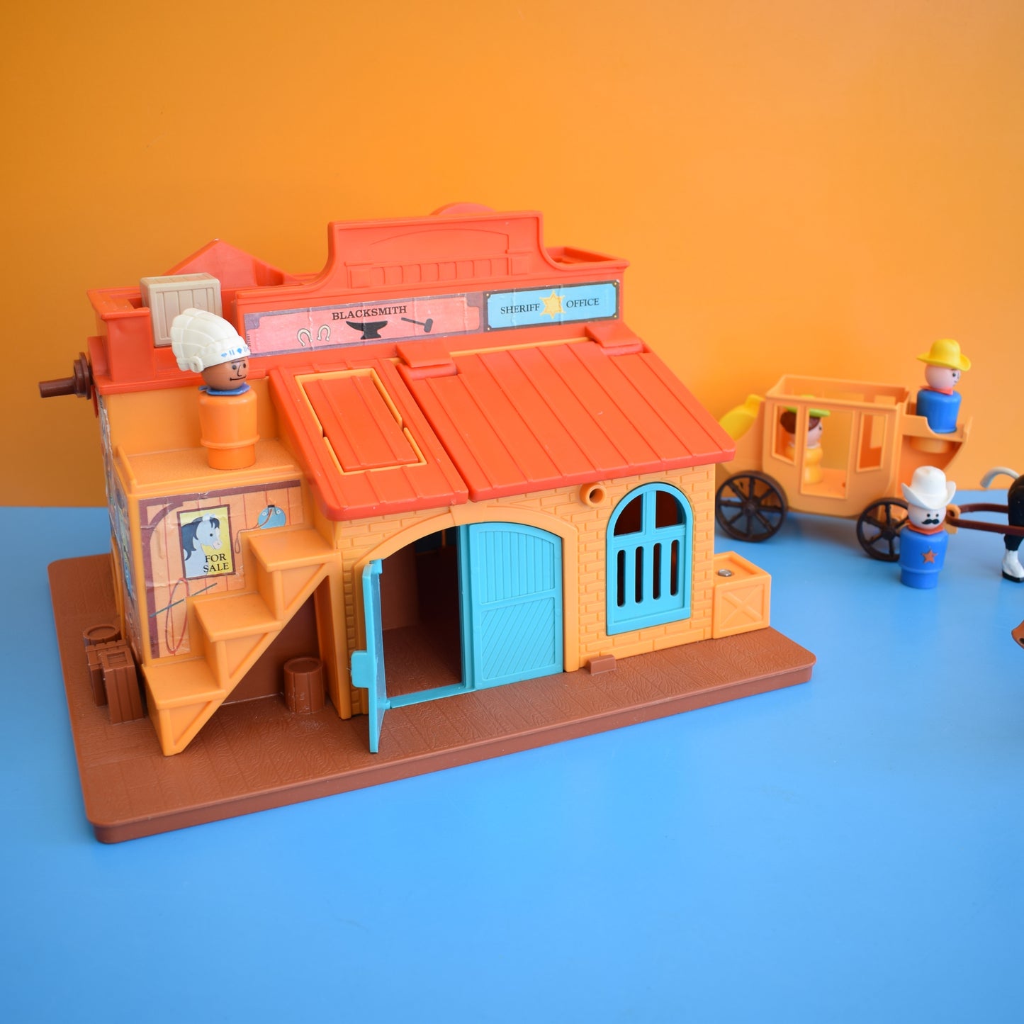 Vintage 1980s Fisher Price Western Town Set
