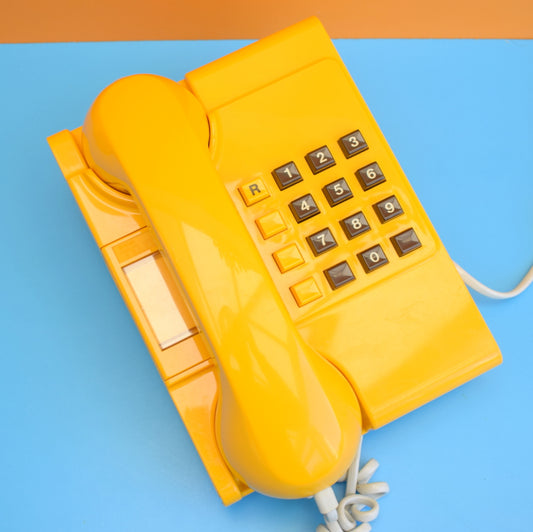 Vintage 1980s Ambassador Home Phone - Fully Working - Eggy Yellow