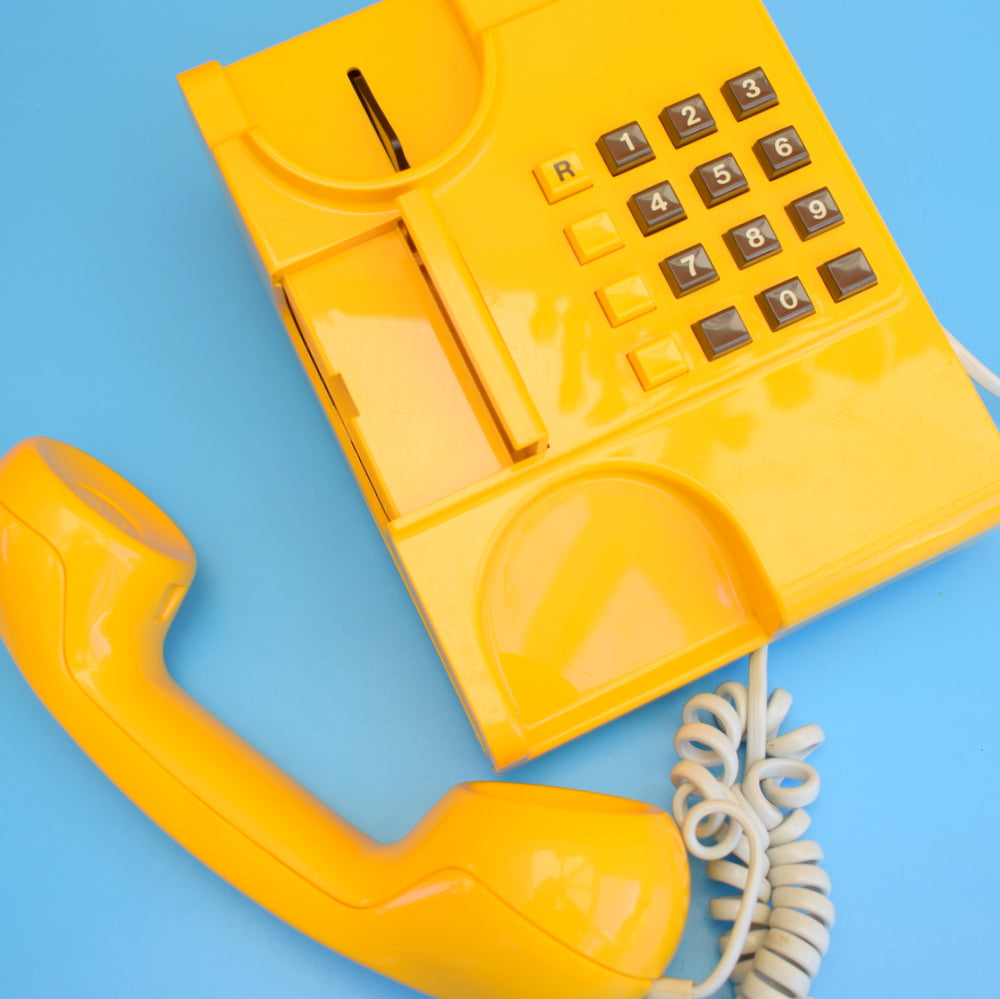 Vintage 1980s Ambassador Home Phone - Fully Working - Eggy Yellow