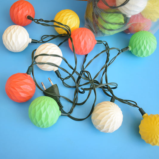Vintage 1970s Patio Ball String Lights Set