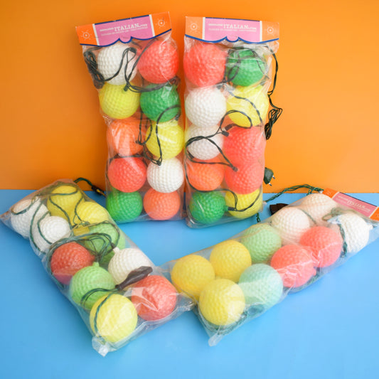 Vintage 1970s Patio Ball String Lights - Unused