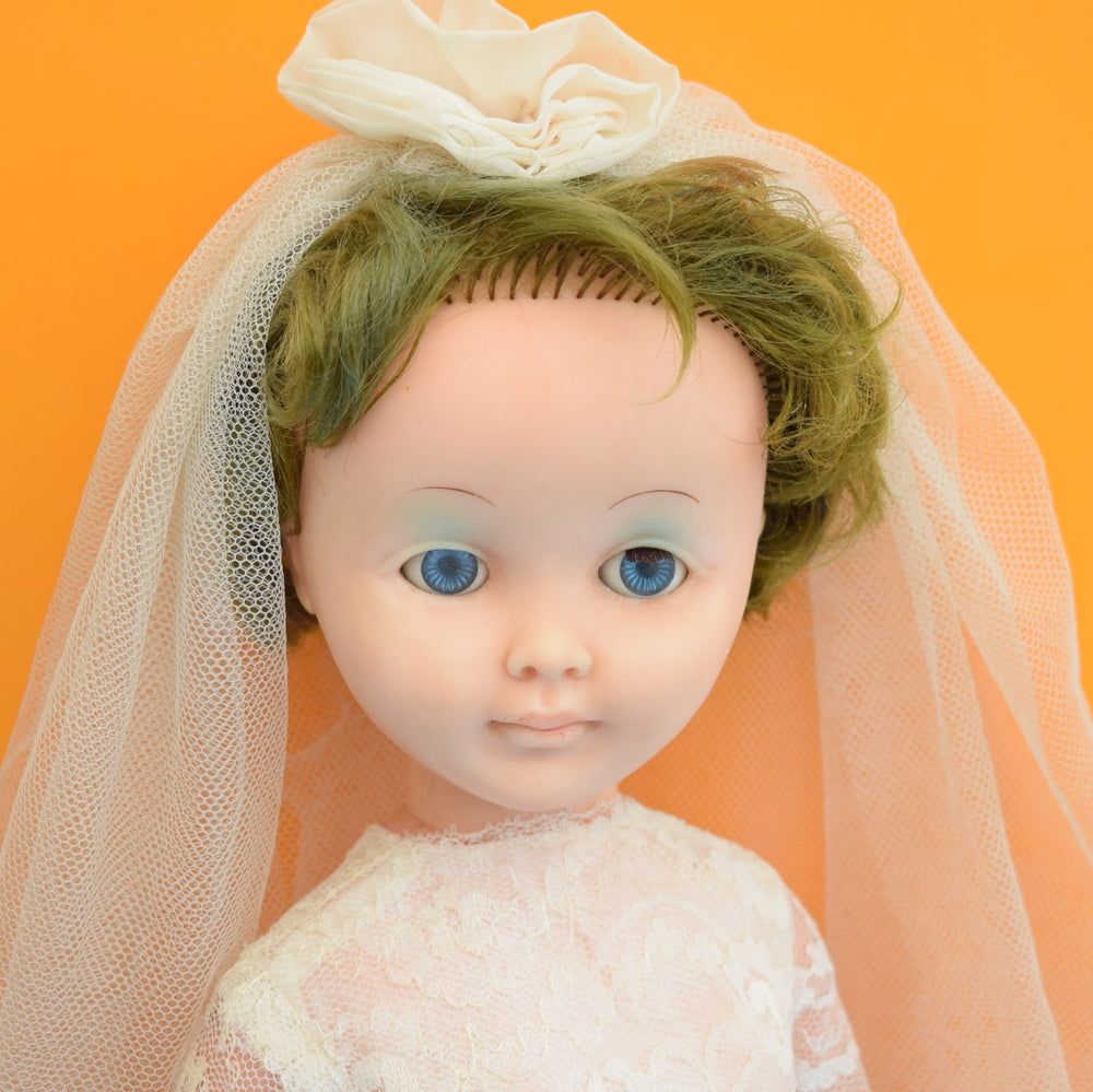 Vintage 1950s Large Bridal Dolly - Dress & Veil
