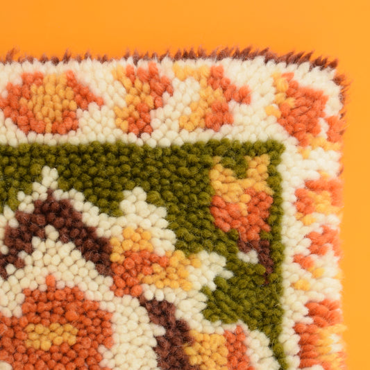 Vintage 1960s Cushion & Pad - Tufted - Autumnal by Vintage