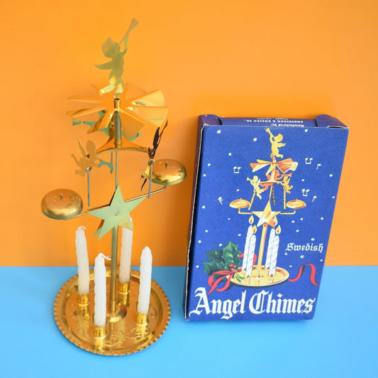 Vintage Boxed 1970s Swedish Angel Chimes With Candles