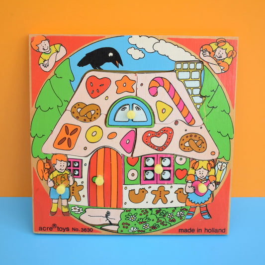 Vintage 1980s Wooden Jigsaw Puzzle - Hansel & Gretel
