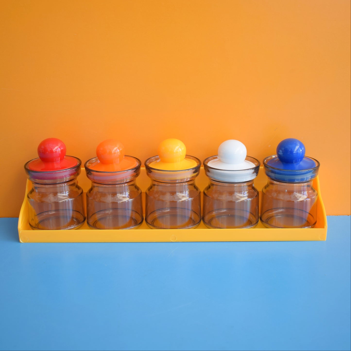 Vintage 1970s Plastic Containers & Shelf- Boxed