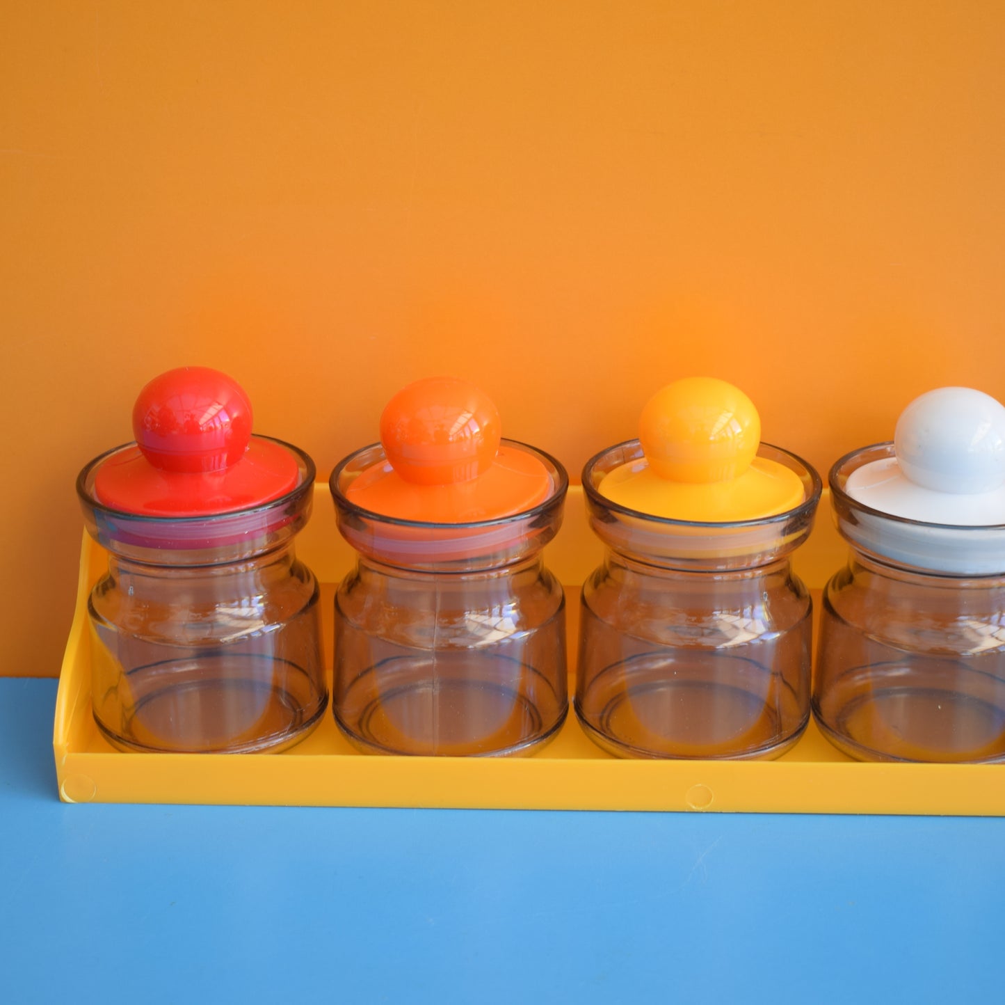 Vintage 1970s Plastic Containers & Shelf- Boxed