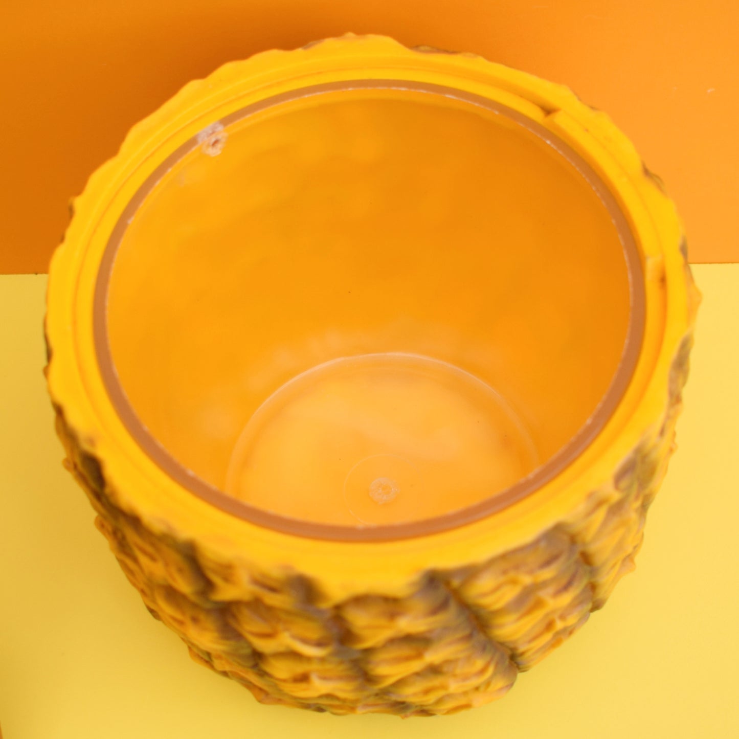 Vintage 1960s Plastic Pineapple Ice Bucket - Britvic / Plain