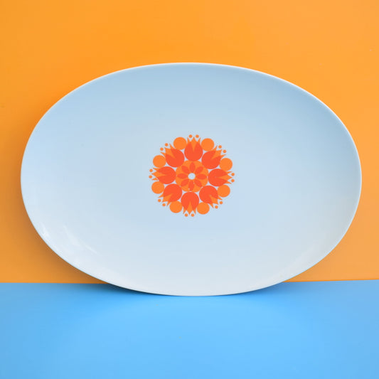 Vintage 1960s Thomas Bone China - Germany - Pin Wheel Design - Orange .