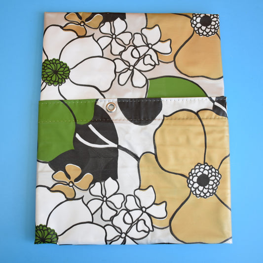 Vintage 1960s Shower Curtain - Unused- Flower Power