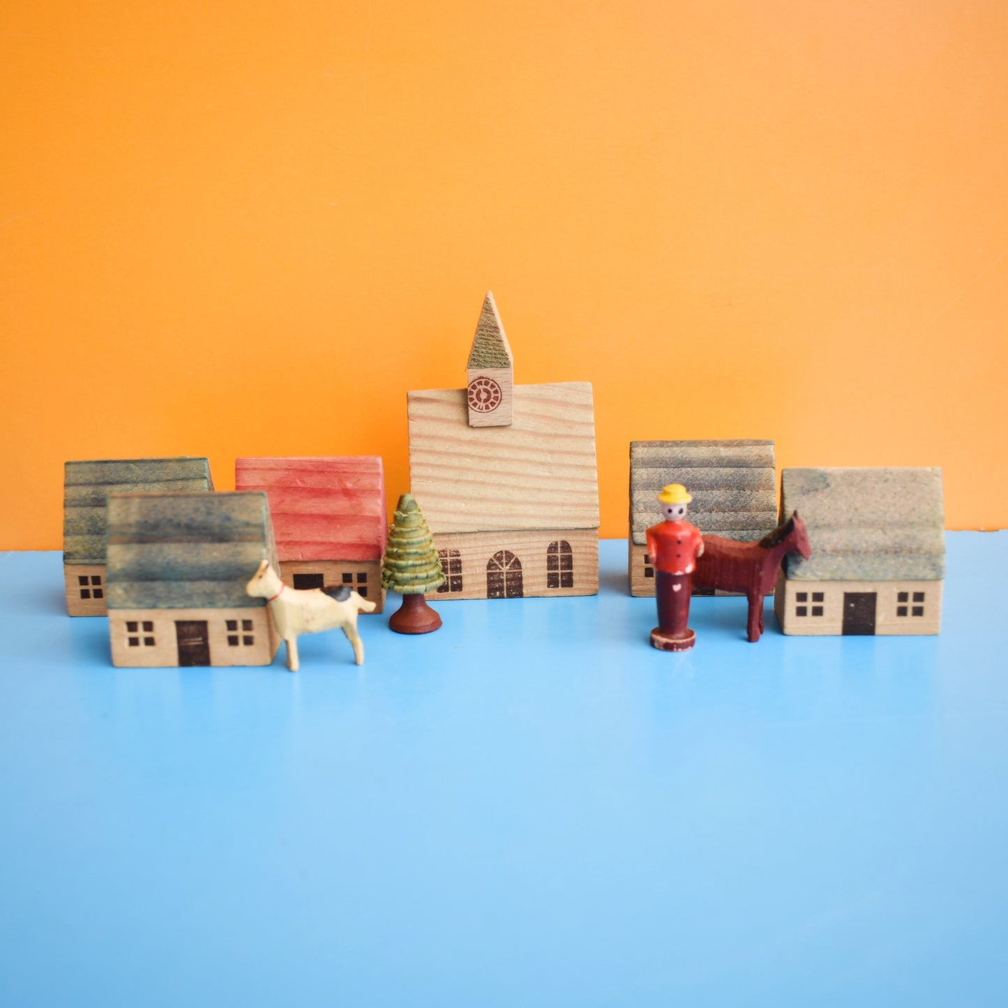 Vintage 1960s Mixed German Wooden Buildings by Vintage