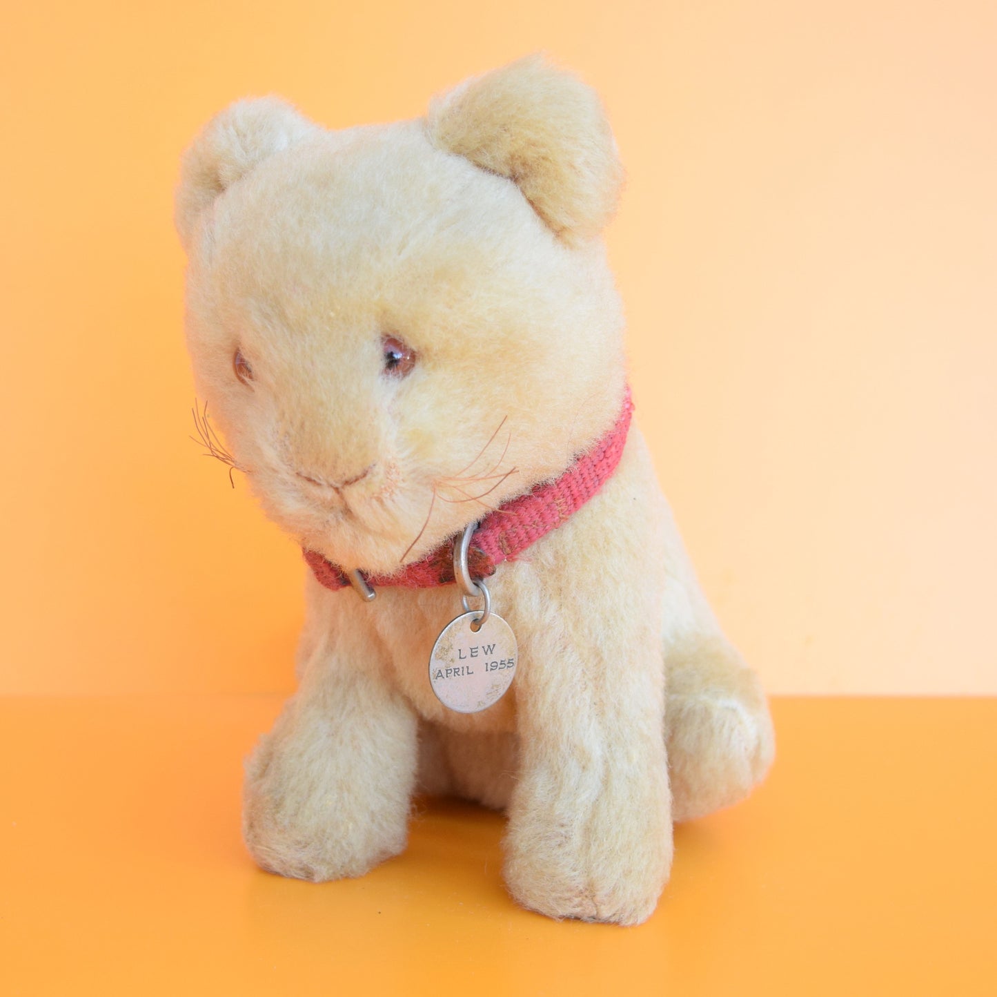 Vintage 1950s Cat Soft Toy - Mohair, Straw filled - LEW 1955