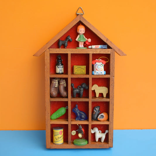 Vintage 1950s Mini Wooden Display Shelf by Vintage