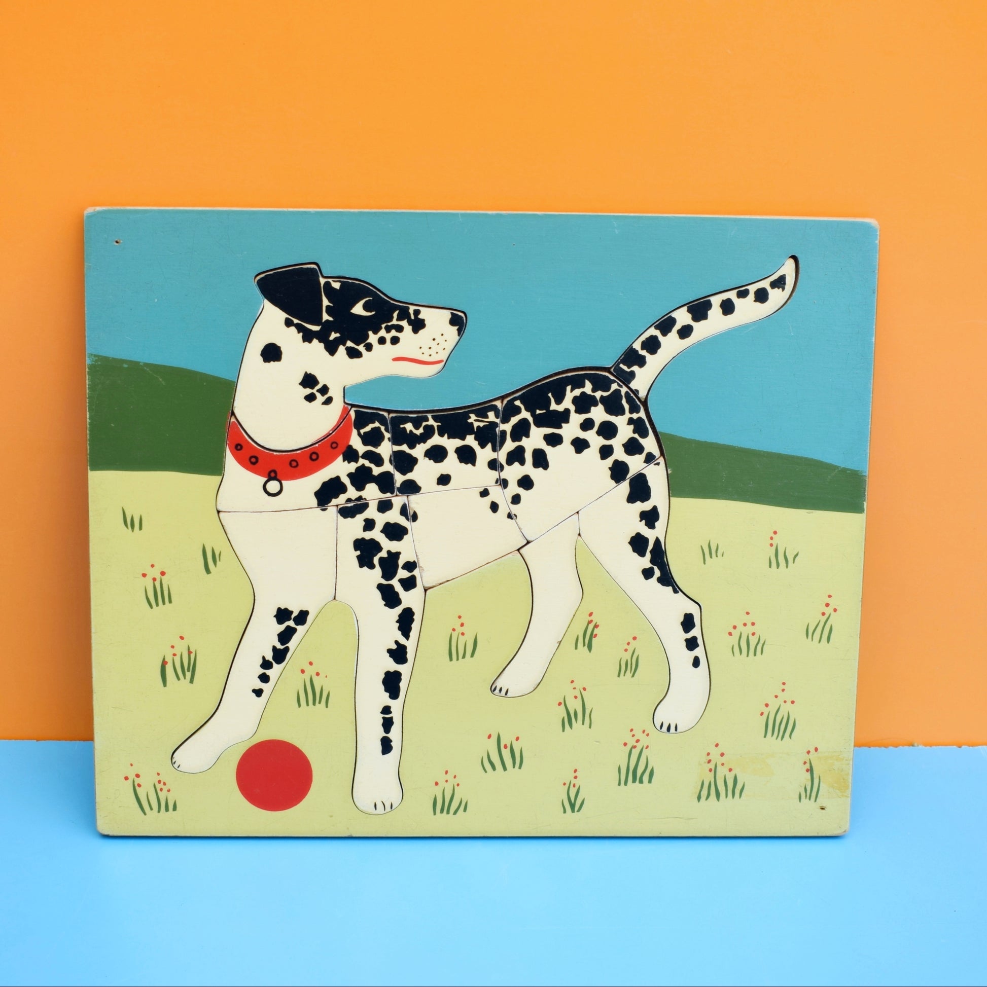 Vintage 1960s Wooden Jigsaw Puzzle - Dalmation by Pineapple Retro