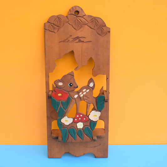Vintage 1960s Wooden Letter Rack - Bambi / Toadstool