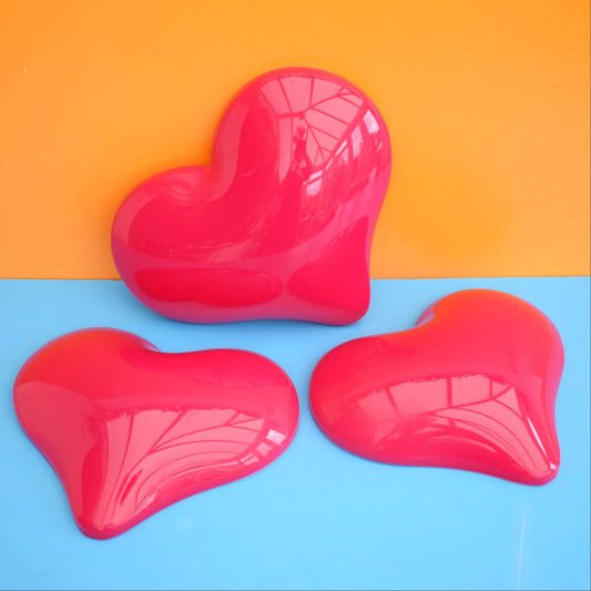 Vintage 1990s Perspex Heart Wall Art - Pink . by Vintage