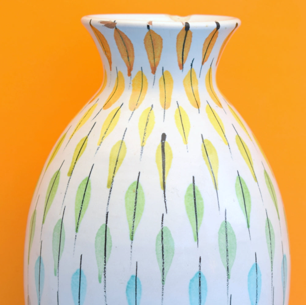 Vintage 1950s RARE Italian Bitossi Ceramic Vase - Rainbows