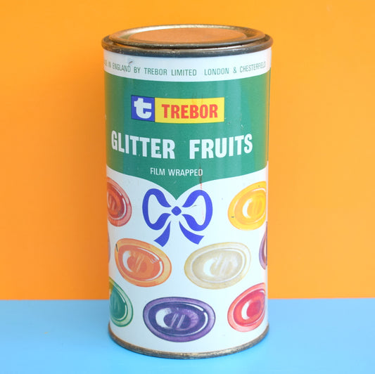 Vintage 1970s Trebor Glitter Fruits Tin- Advertising