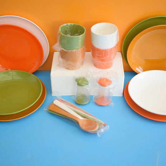 Vintage 1970s Plastic Picnic Sets by Vintage