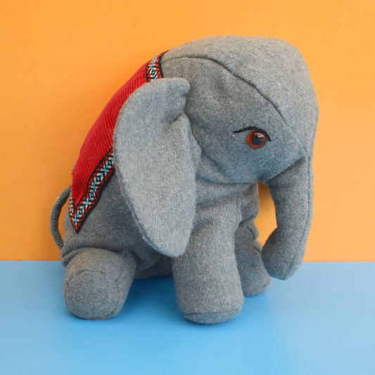 Vintage 1970s Handmade Elephant Toy - Lovely by Vintage