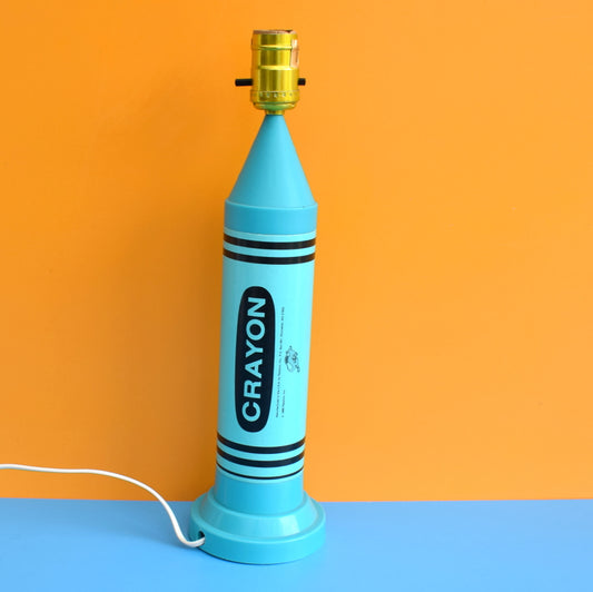 Vintage 1980s Oversized Crayon Lamp - Pop Art - Turquoise by Vintage