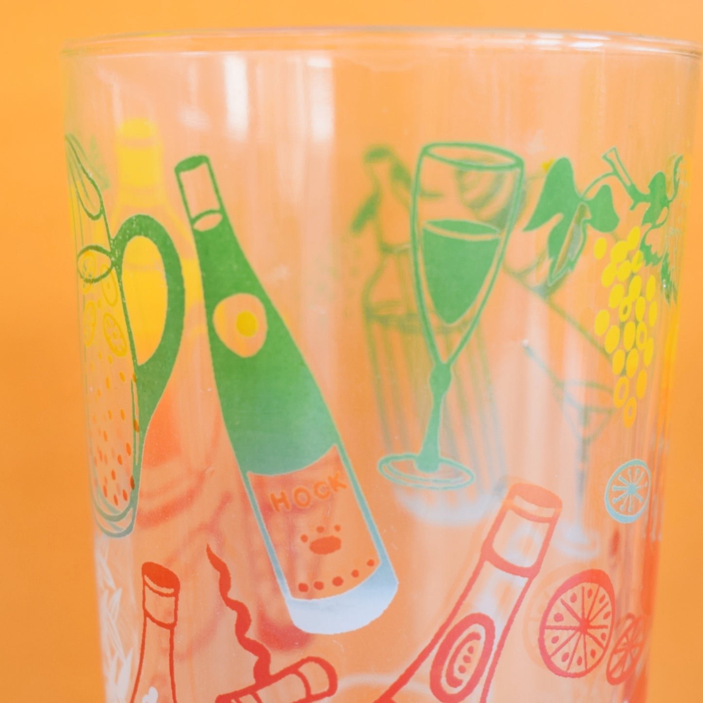 Vintage 1960s Cocktail Print Glass Set by Vintage