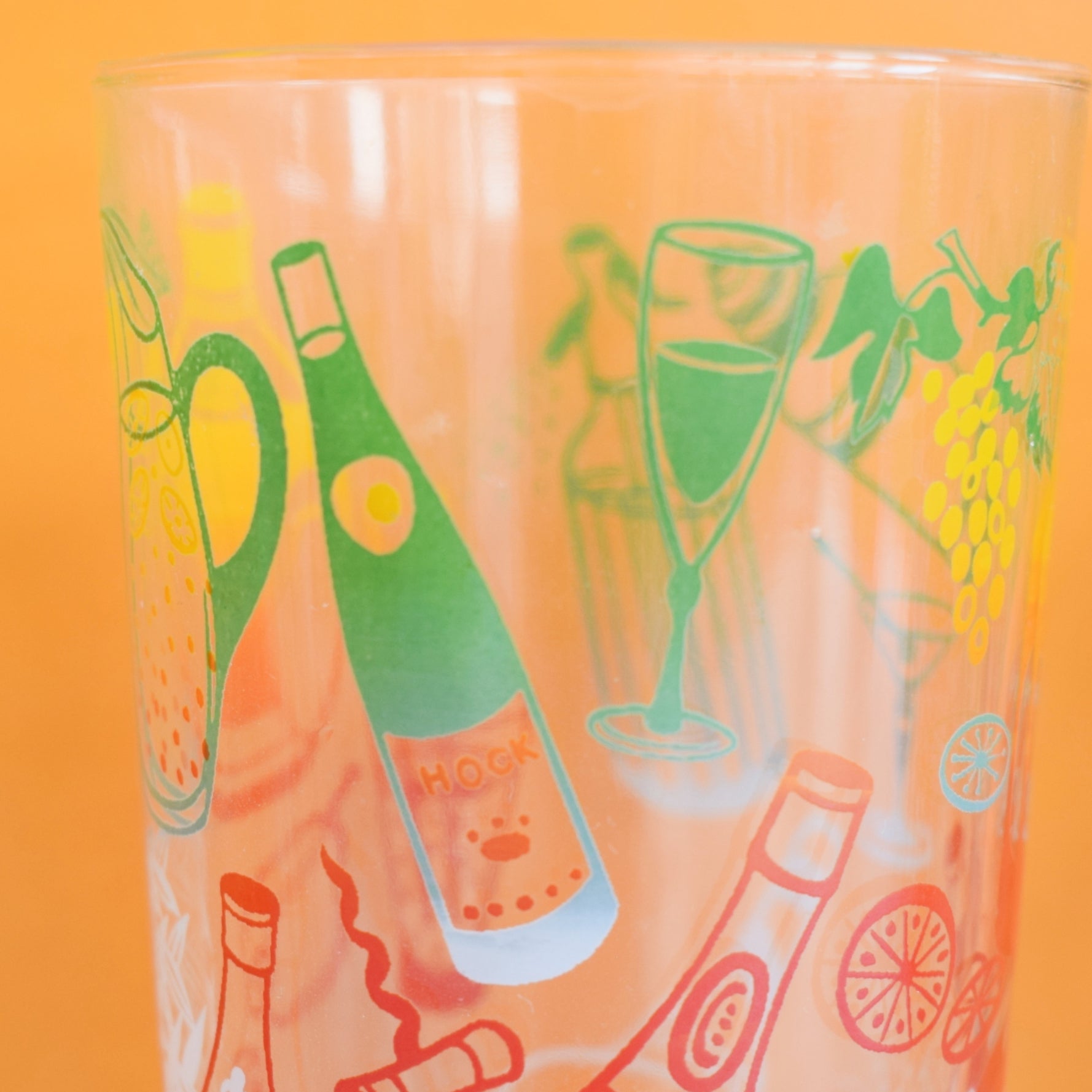 Vintage 1960s Cocktail Print Glass Set by Vintage