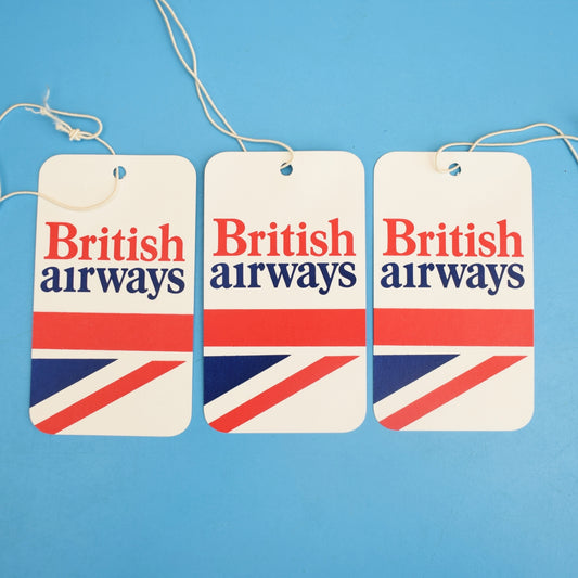 Vintage 1980s British Airways Tags x3 by Pineapple Retro