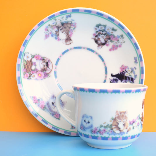 Vintage Kitsch Kitten Cup & Saucer - Humane Society