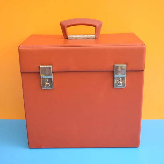 Vintage 1960s Record / Vinyl Case - Burnt Orange by Vintage