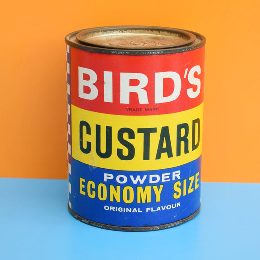 Vintage 1960s Large Birds Custard Powder Tin by Pineapple Retro
