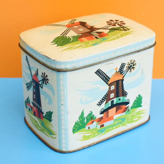 Vintage 1950s Twinings Tea Tin - Windmill Design