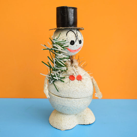Vintage 1950s Kitsch Christmas Snowman Gift Box by Vintage