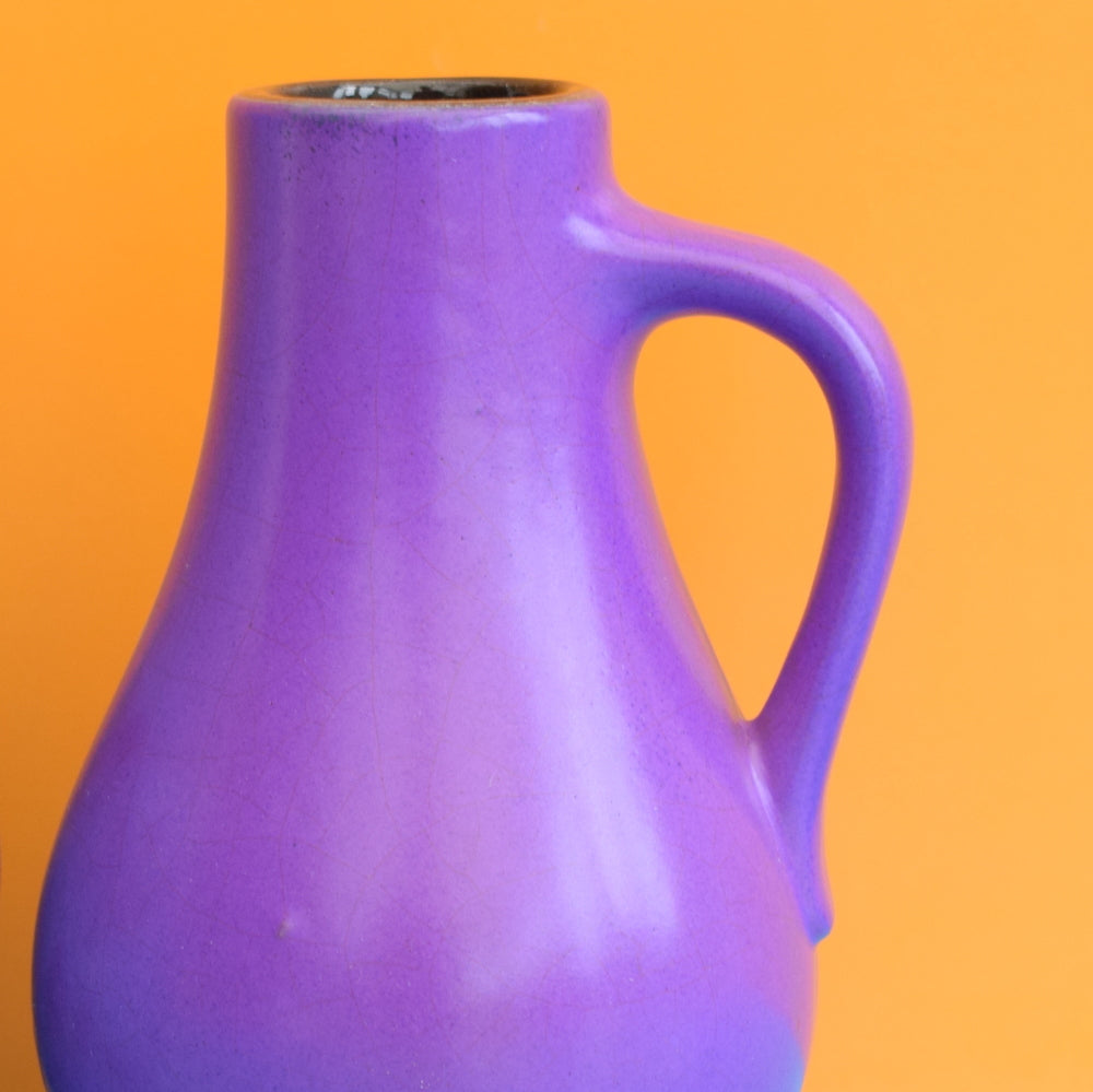 Vintage 1960s West German - Fat Lava Jug / Vase - Blue / Purple