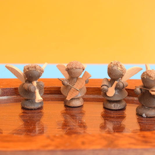 Vintage 1950s Wooden Angel Band Figures - German - Erzgebirge by Pineapple Retro