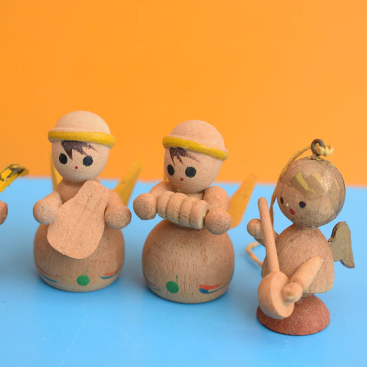 Vintage 1950s Erzgebirge German Wooden Angel Band . by Vintage