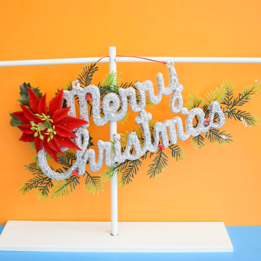 Vintage 1970s Glitter Merry Christmas Sign by Pineapple Retro