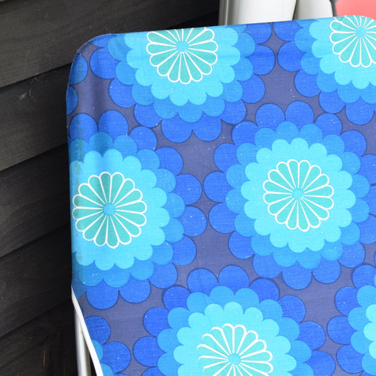 Vintage 1970s Garden Sun Lounger - Blue Flower Power by Vintage