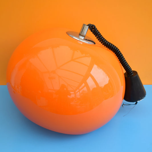 Vintage 1970s Large Mushroom Light Shade - Guzzini Style - Orange