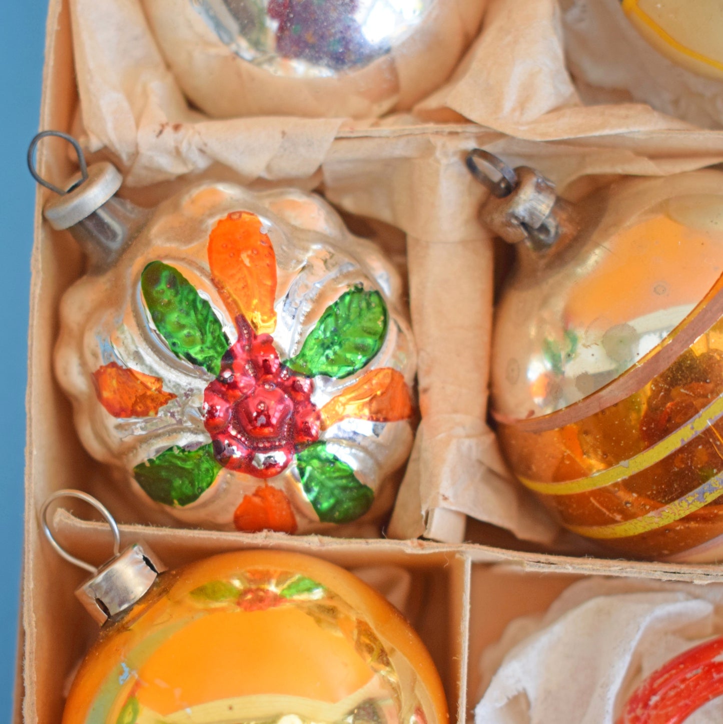 Vintage 1960s Glass Christmas Baubles - Special Mixed