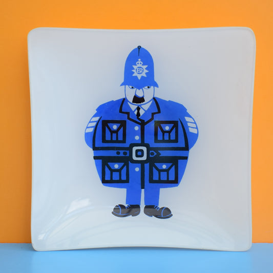 Vintage 1960s Chance Glass Dish - Policeman by Pineapple Retro