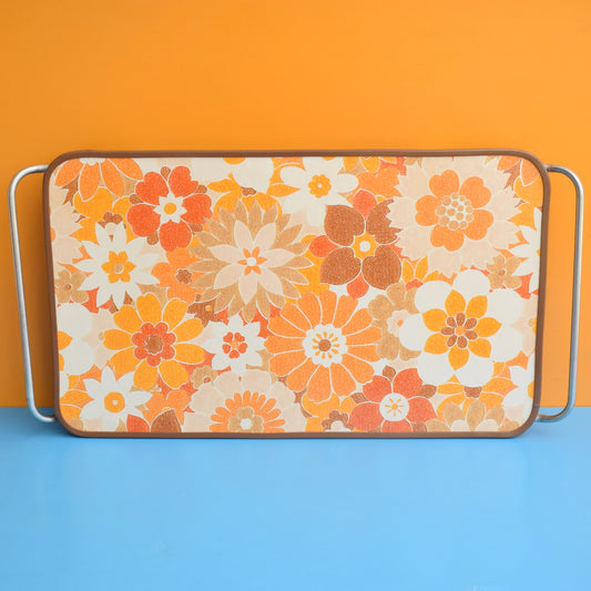Vintage 1960s Low Table - Orange Flower