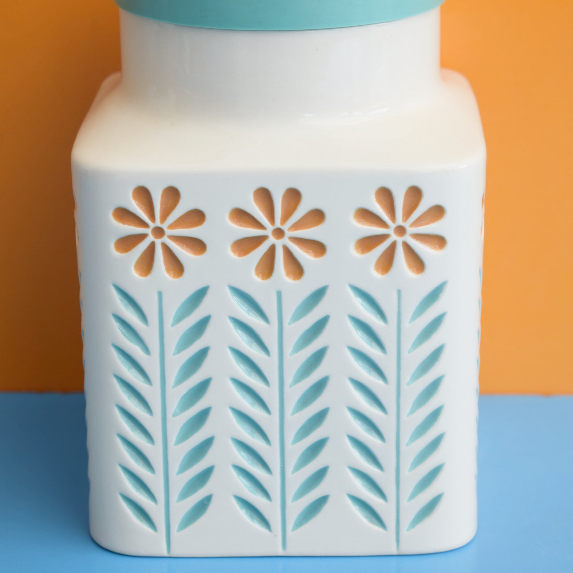 Vintage 1950s Storage Jar - Springtime by Pineapple Retro