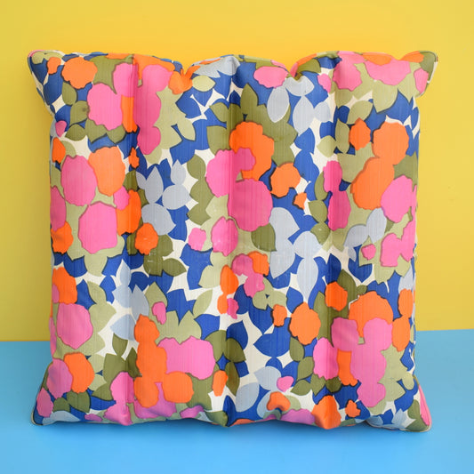 Vintage 1960s Vinyl Inflatable Pillow - Ideal Beach Use - Abstract flower Design