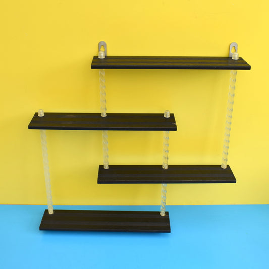 Vintage 1950s Gaybox Shelving Units - Black Shelves / Clear Uprights