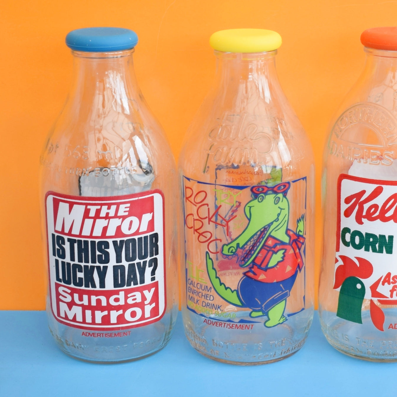 Vintage 1980s Glass Milk Bottles - Sustainable Uses by Pineapple Retro