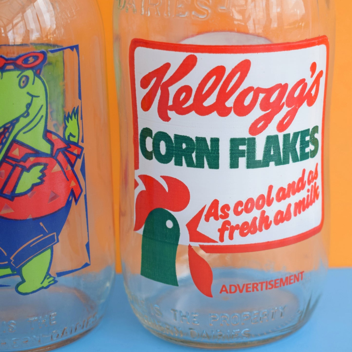 Vintage 1980s Glass Milk Bottles - Sustainable Uses by Pineapple Retro