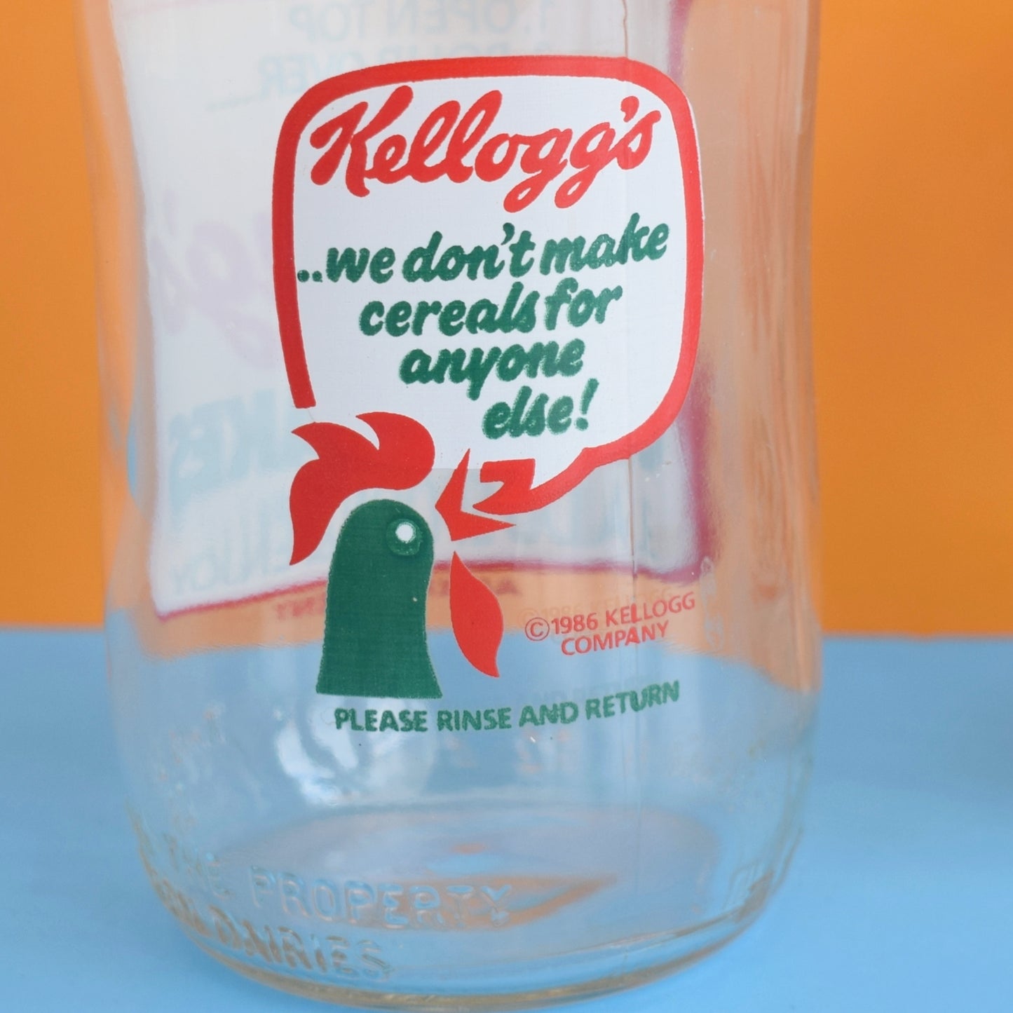 Vintage 1980s Glass Milk Bottles - Kellogg's - Cocktails ?