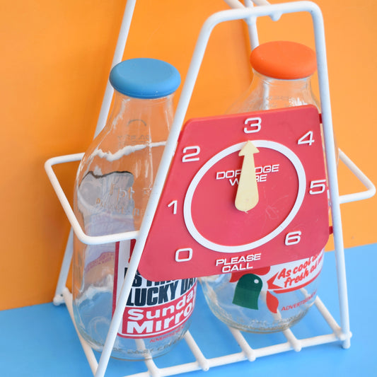 Vintage 1980s Milk Bottle Holder - Milk Delivery by Pineapple Retro