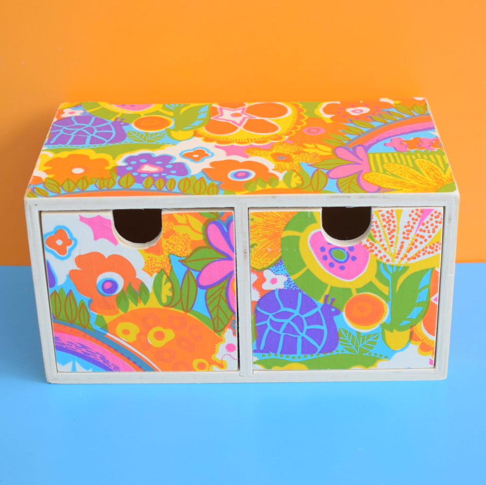 Mini Wooden Drawer Unit - American Vintage Paper - Psychedelic